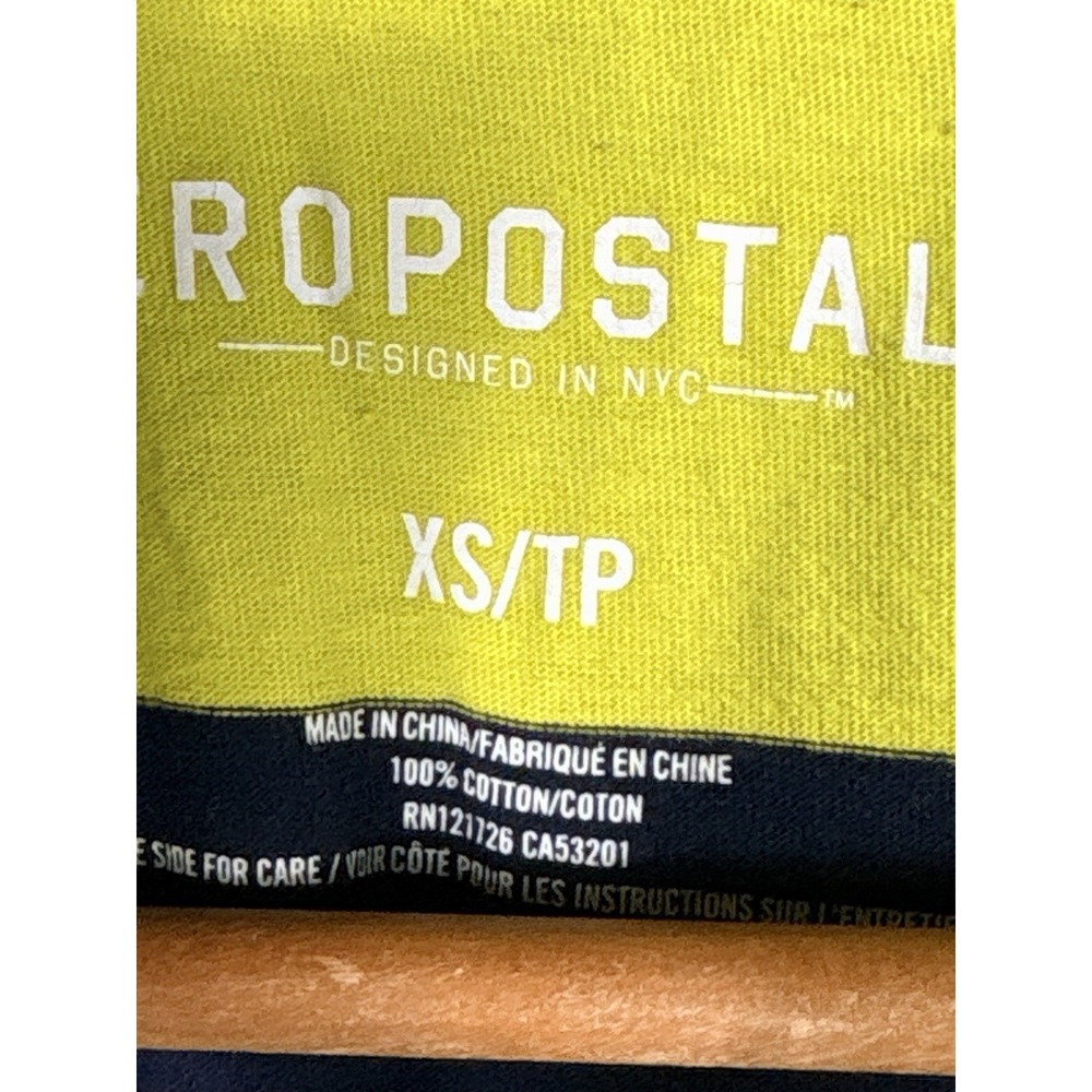 Vintage Aeropostale T Shirt Mens XS Lime Green Striped Short Sleeve Crewneck NEW - Picture 3 of 6